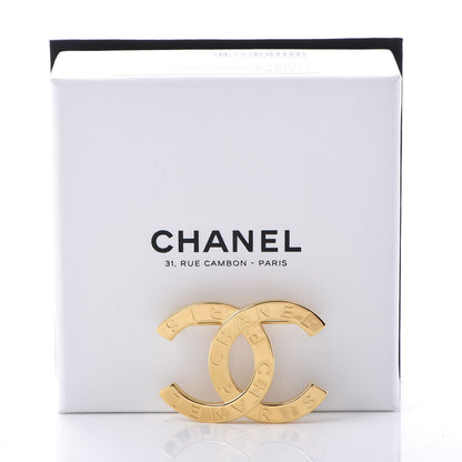 Chanel Metal Paris Button CC Large Brooch Gold 4 of 4