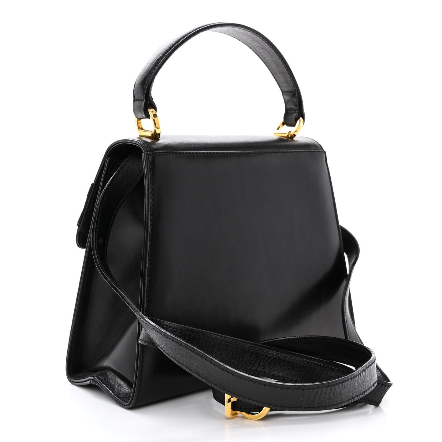 Calfskin Vera Bow Mini Top Handle Crossbody Bag Black