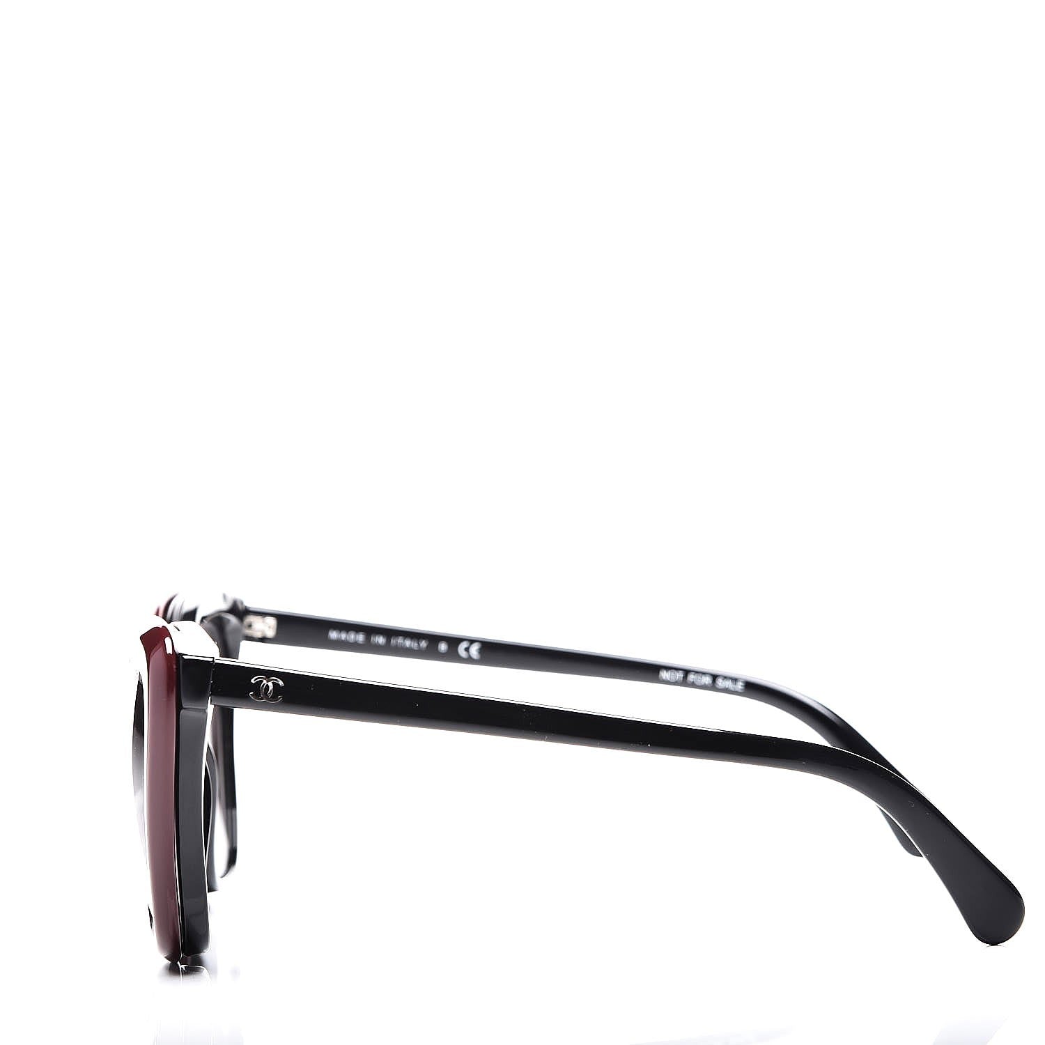 Chanel Clip On Sunglasses 5393 Black Burgundy 11 of 16