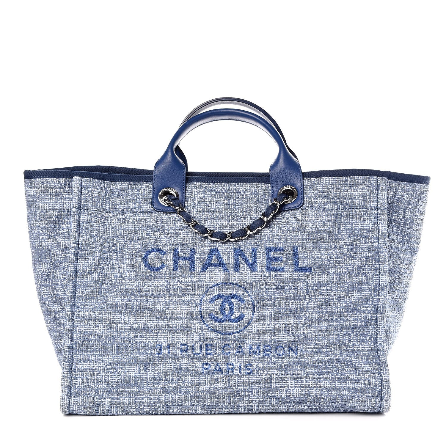 Chanel Canvas Large Deauville Tote Blue 1 of 8
