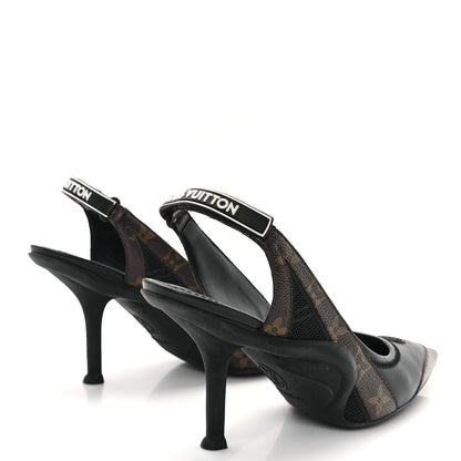 Louis Vuitton Patent Monogram Archlight Slingback Pumps 38.5 Black 5 of 9