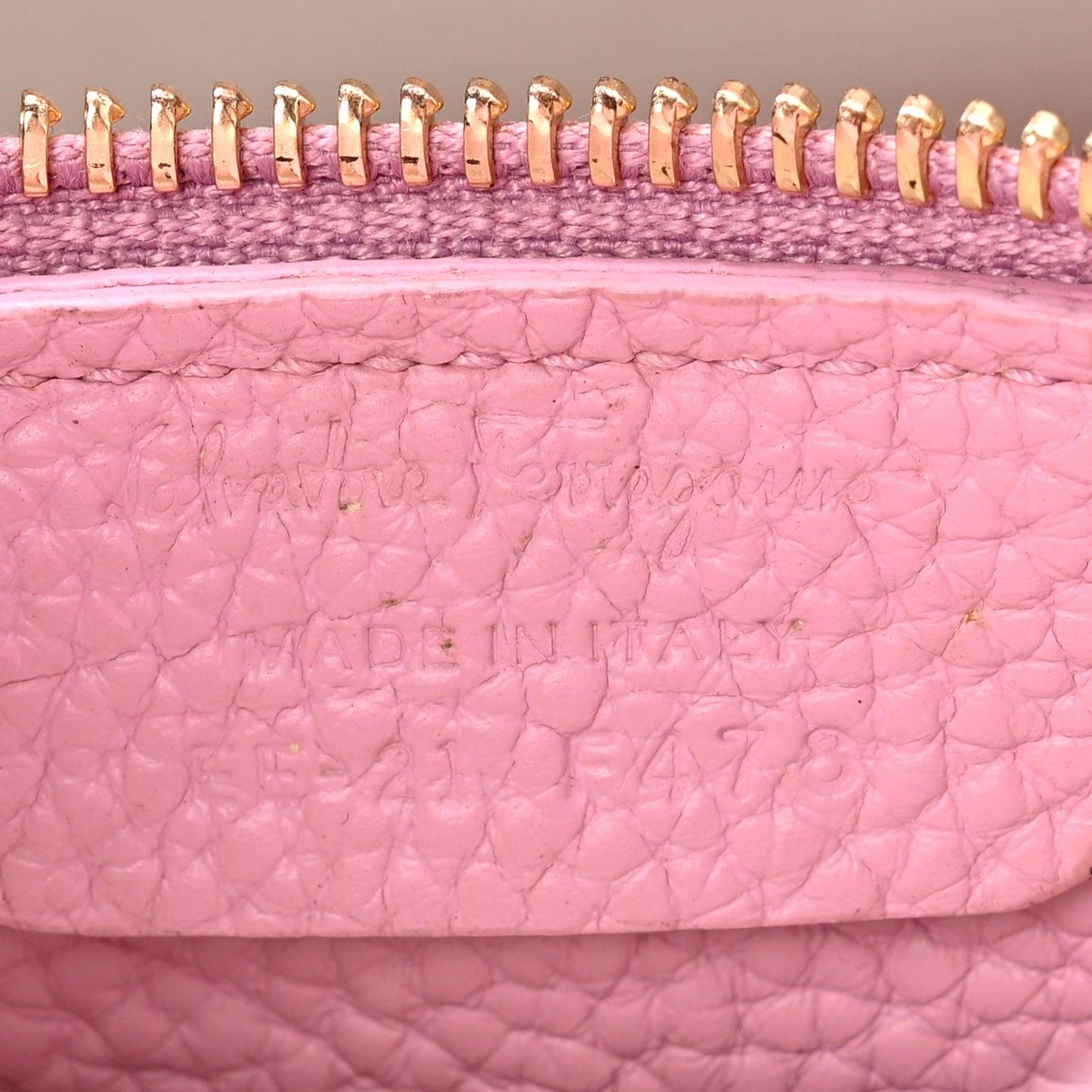 Grained Calfskin Double Handle Small Amy Tote Pink