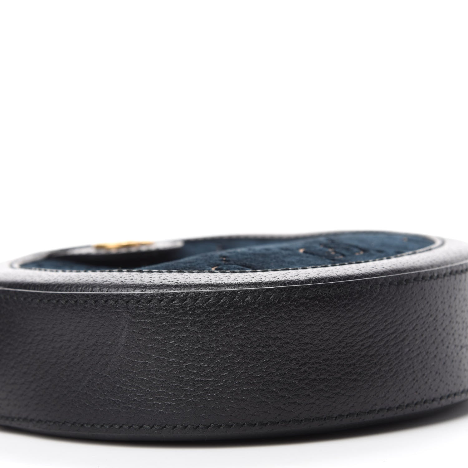 Gucci Velvet GG Monogram Calfskin Round Shoulder Bag Blue Beige 6 of 12