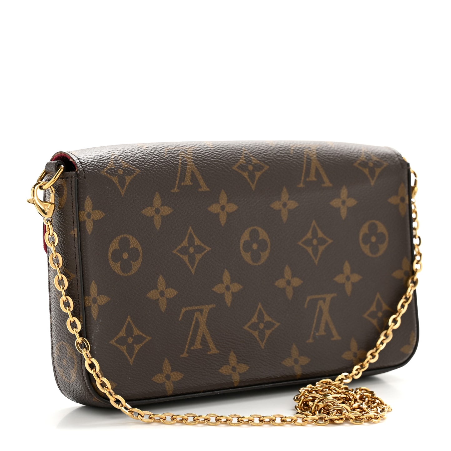 Monogram Pochette Felicie Chain Wallet Fuchsia