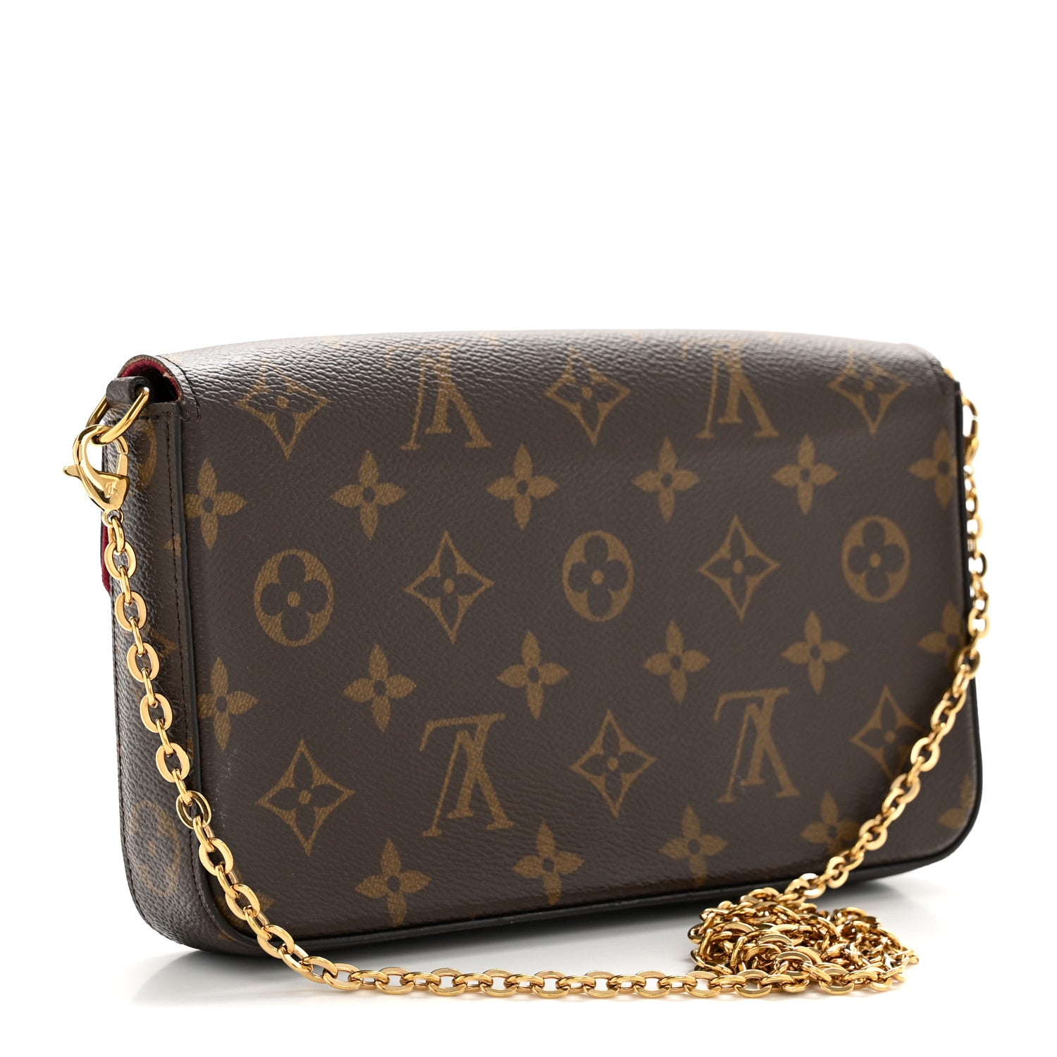 Louis Vuitton Monogram Pochette Felicie Chain Wallet Fuchsia 4 of 14