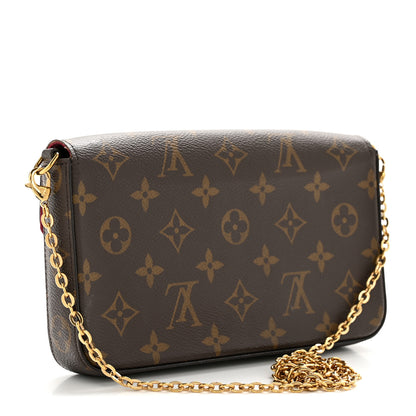 Louis Vuitton Monogram Pochette Felicie Chain Wallet Fuchsia 4 of 14