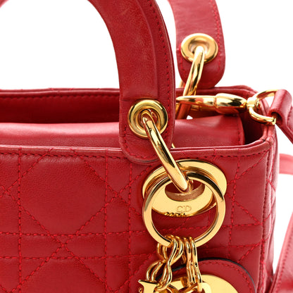 Christian Dior Lambskin Cannage Mini Lady Dior Red 17 of 18