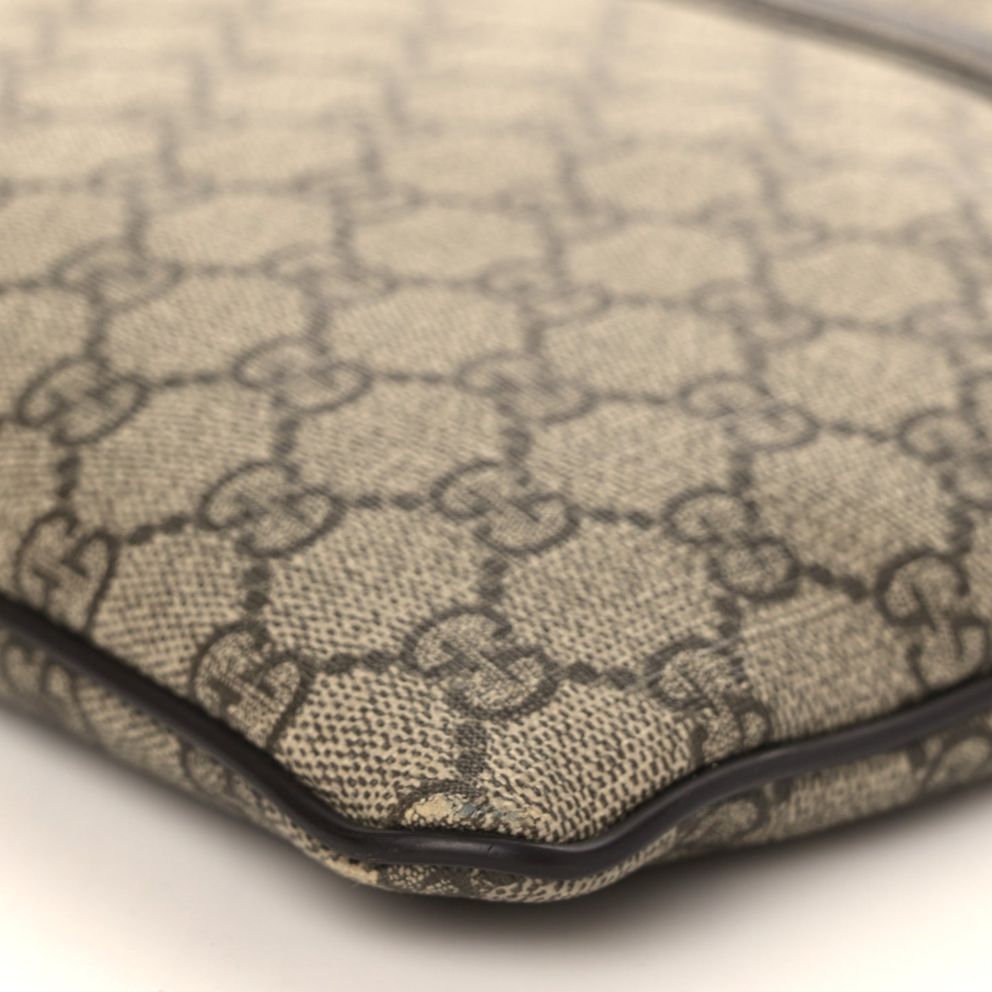 GG Supreme Monogram Selleria Calfskin Small Flat Side Zip Messenger Bag Beige Ebony Cocoa Dark Chocolate