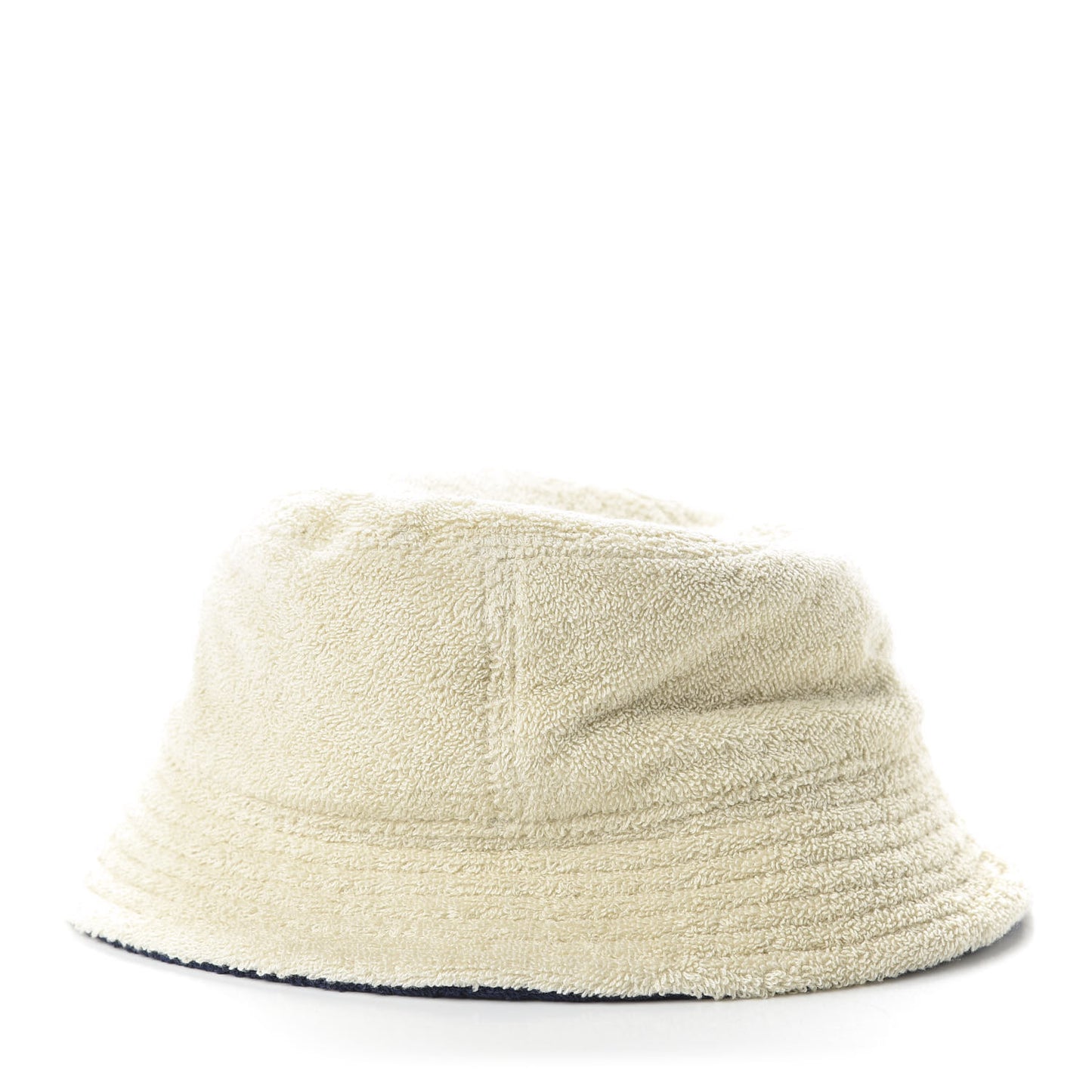 Cotton Terrycloth CC Cloche Bucket Hat L Beige Navy Blue
