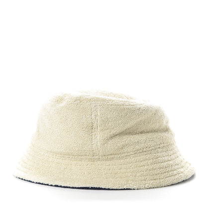 Chanel Cotton Terrycloth CC Cloche Bucket Hat L Beige Navy Blue 5 of 7
