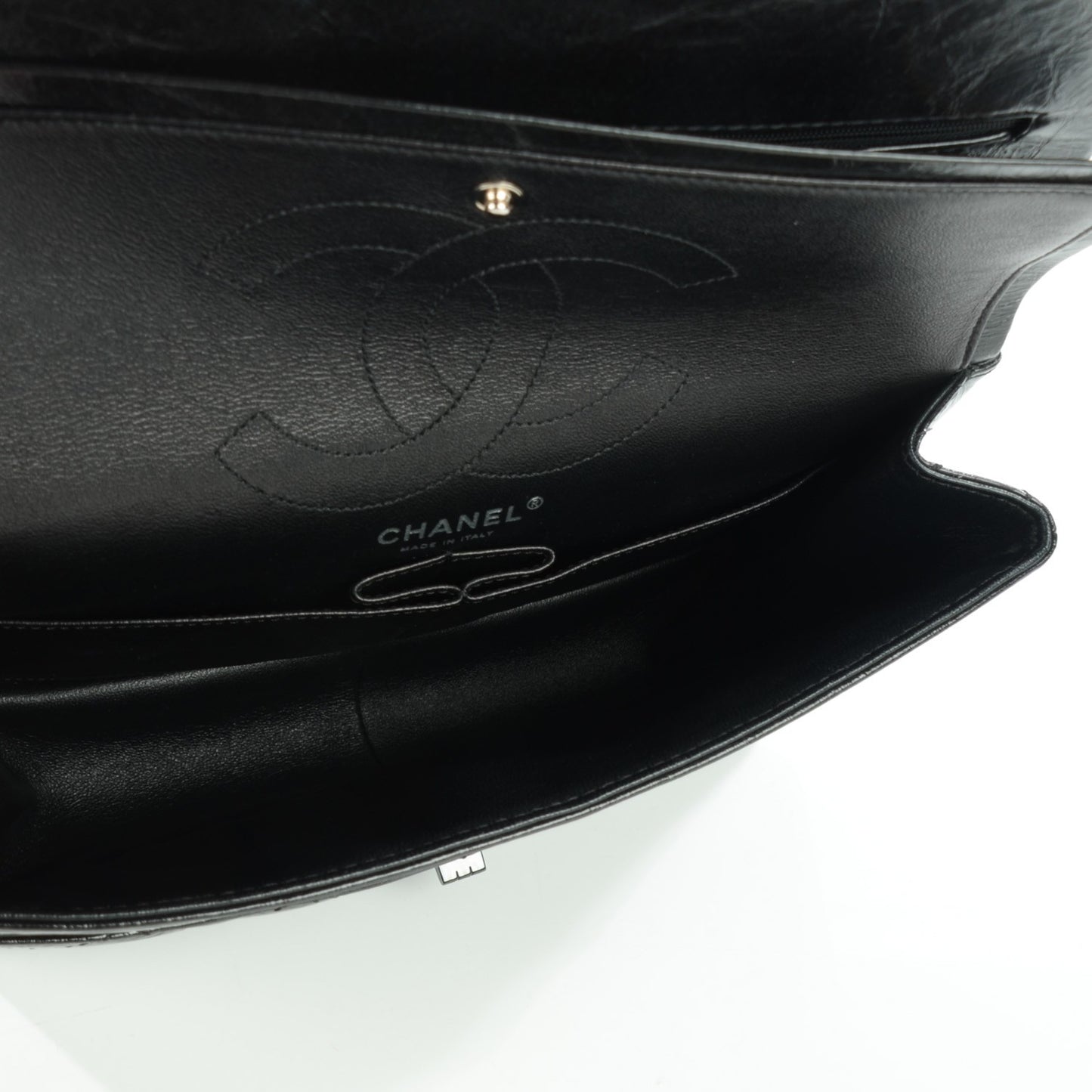 Glazed Calfskin Quilted 2.55 Reissue 226 Flap Black