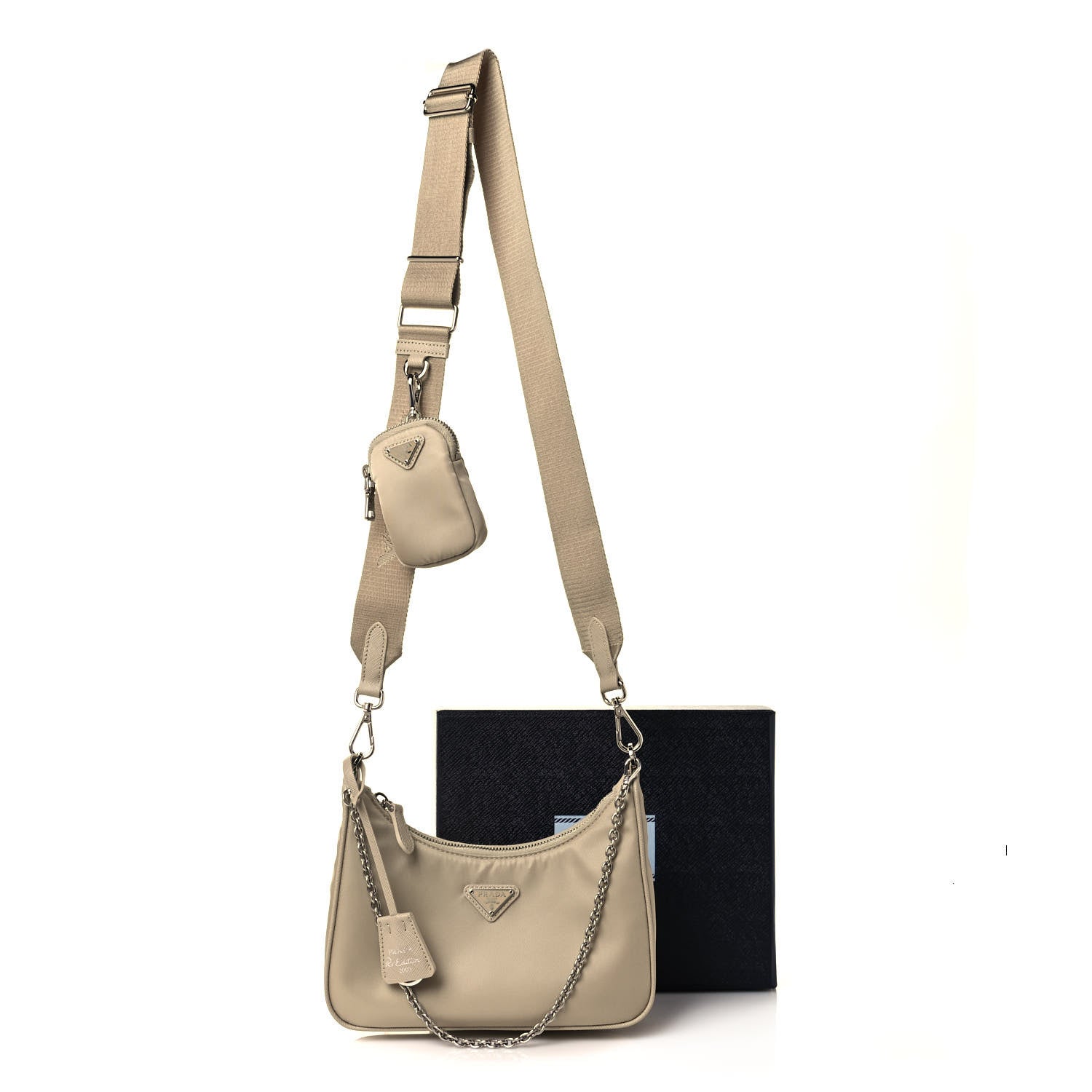 Prada Re-Nylon Saffiano Re-Edition 2005 Shoulder Bag Deserto 13 of 13