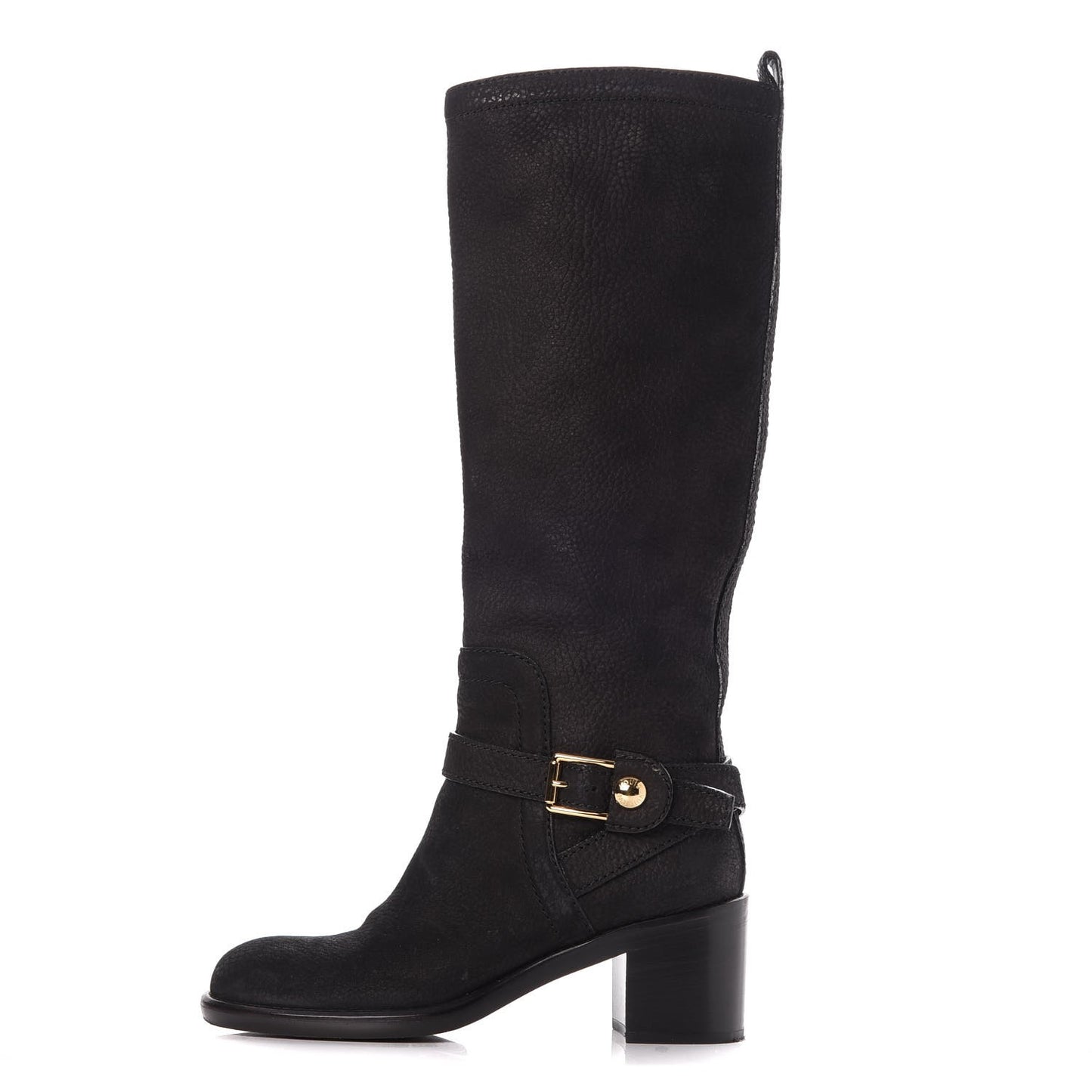Nubuck Knee High Boots 38.5 Black