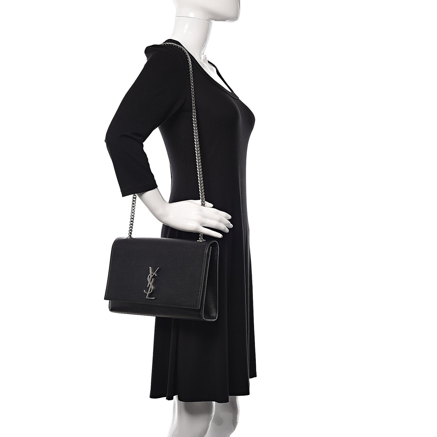 Grain De Poudre Large Classic Monogram Kate Satchel Black
