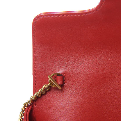 Gucci Calfskin Matelasse Super Mini GG Marmont Shoulder Bag Hibiscus Red 8 of 11