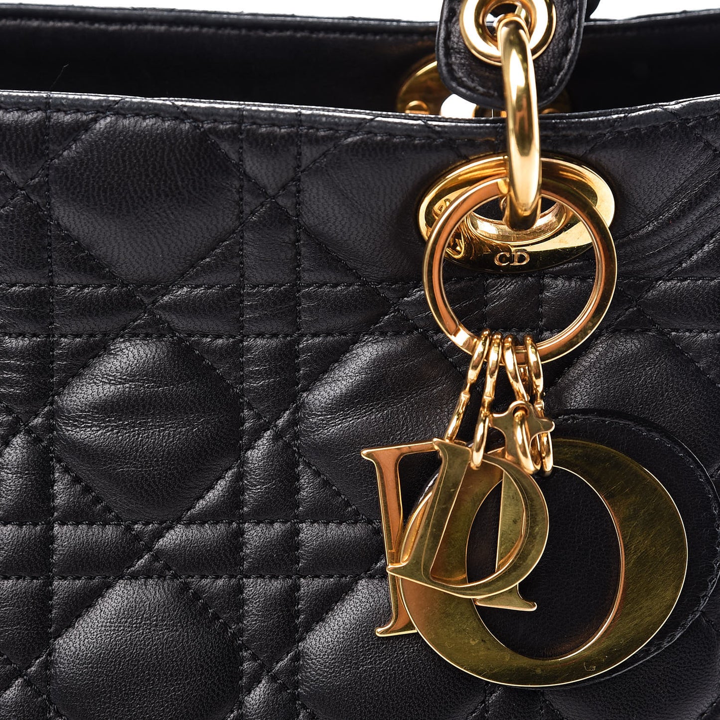Lambskin Cannage Medium Lady Dior Black