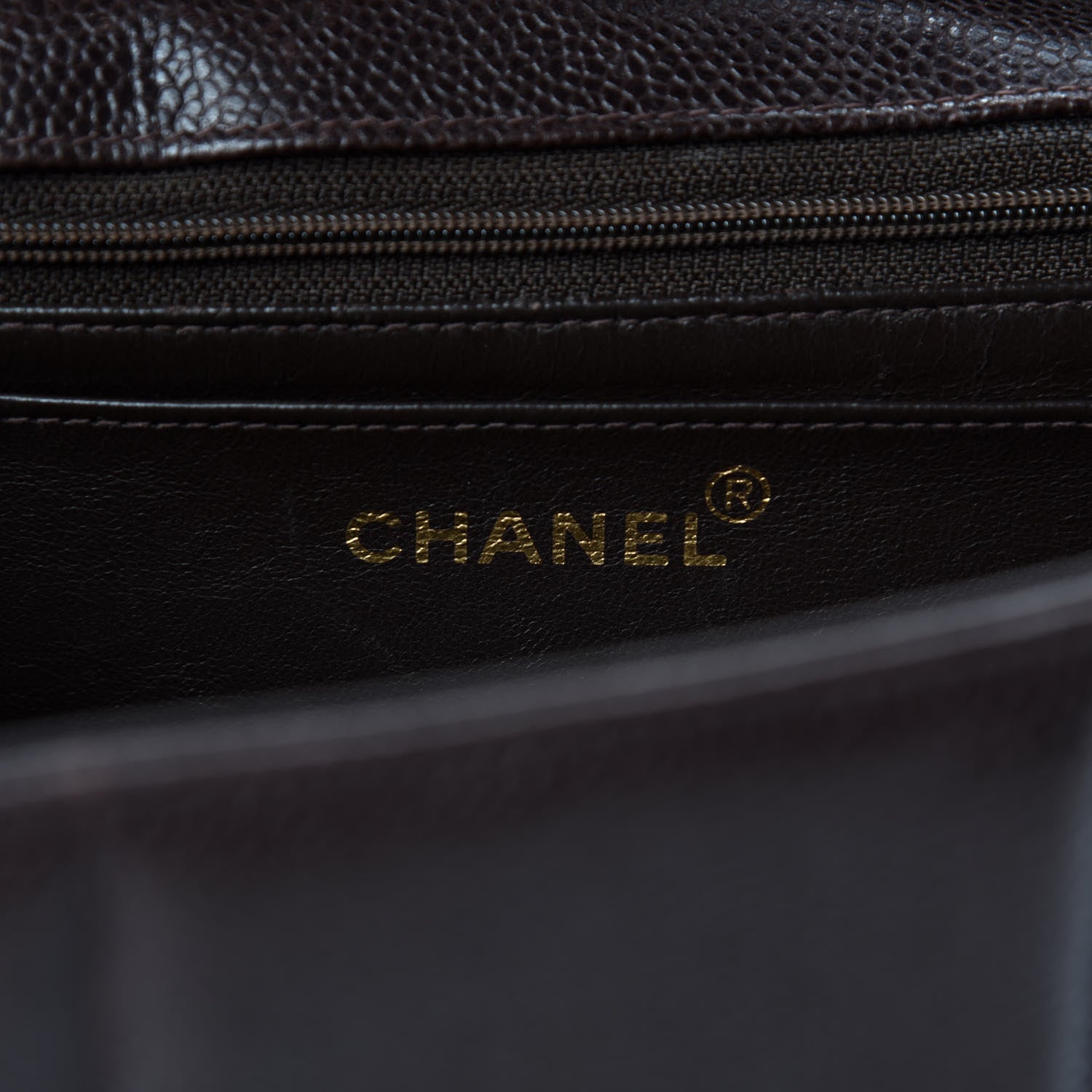 Chanel Caviar Vertical Quilted Jumbo Single Flap Brown 8 of 11