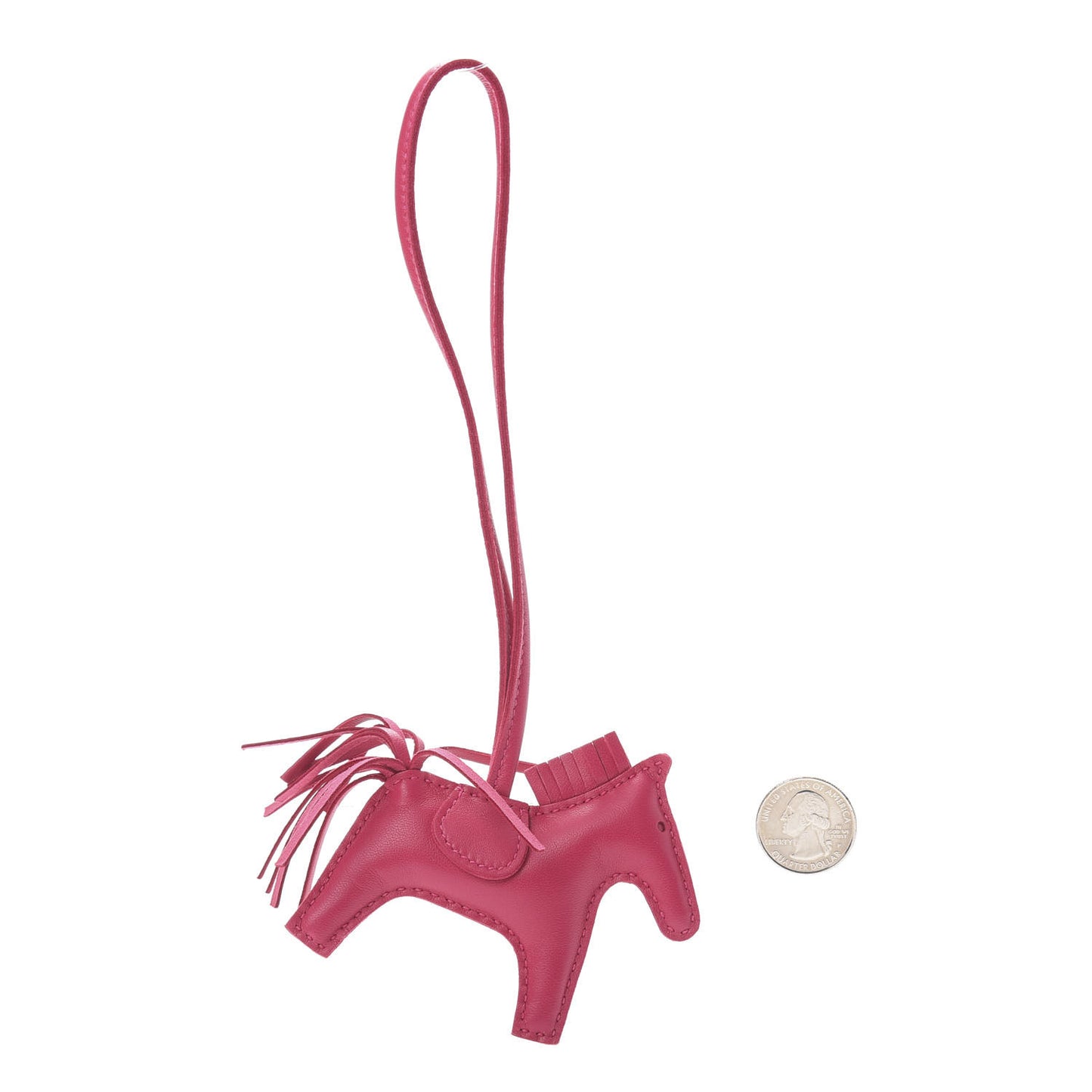 Milo Lambskin Grigri Rodeo Horse Bag Charm PM Rose Mexico