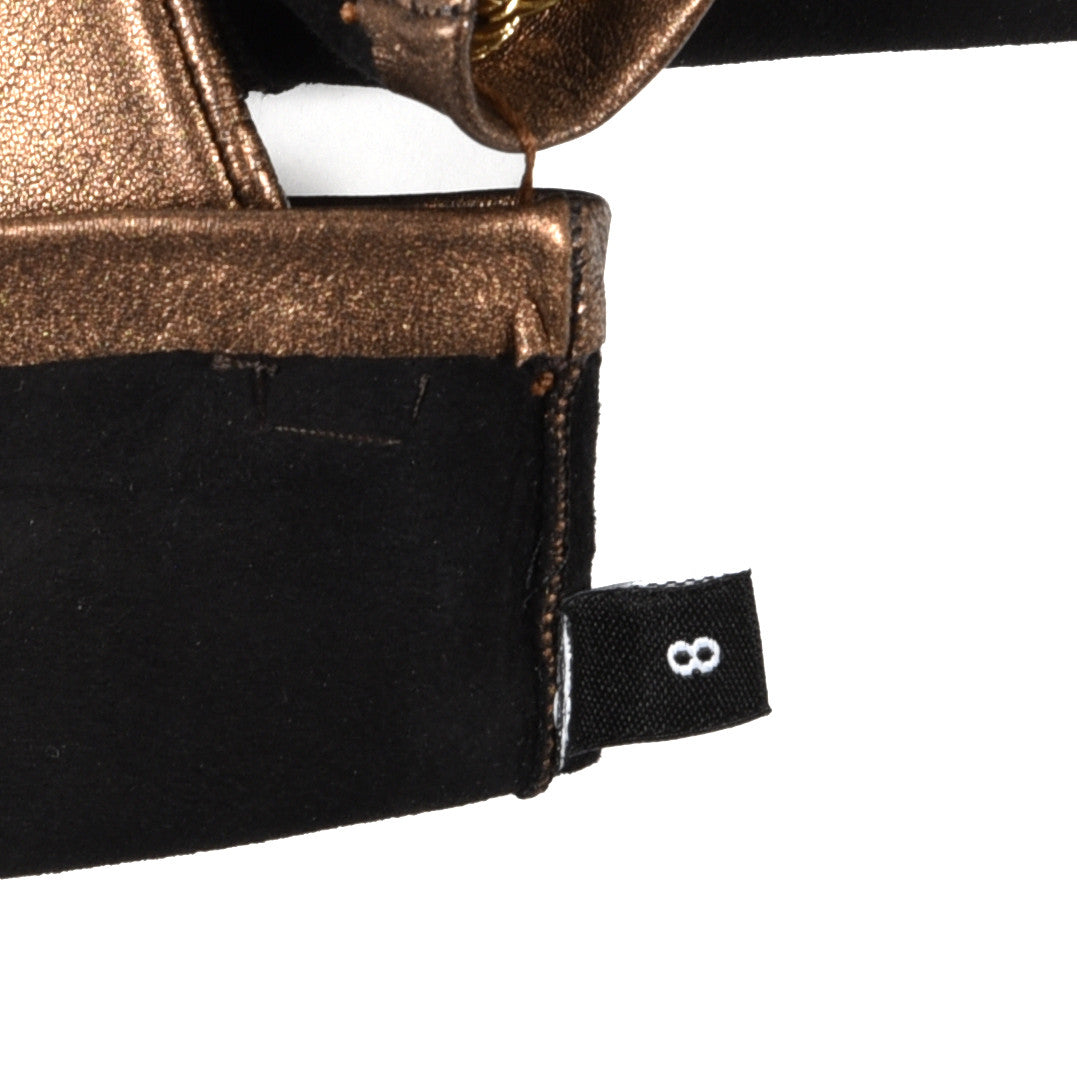 Chanel Metallic Lambskin Long Gloves 8 Black Brown 7 of 10