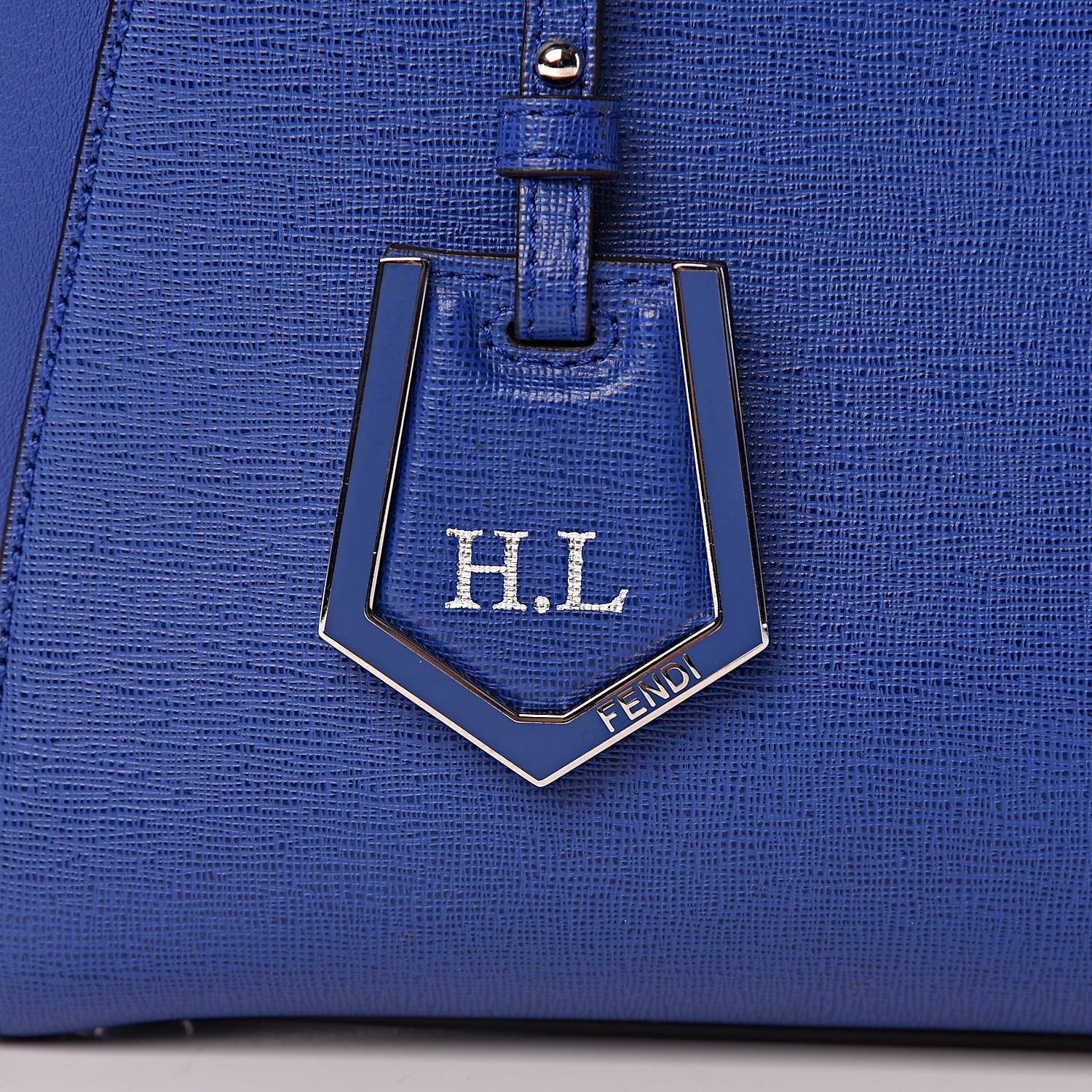 Fendi Vitello Elite Petite 2Jours Tote Blue Neon 10 of 10