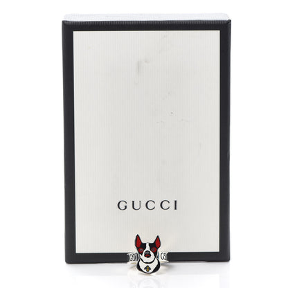 Gucci Sterling Silver Enamel Orso Ring 53 6.25 7 of 7