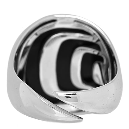 Damiani Sterling Silver Enamel Diamond Damianissima Ring Black 53 6.25 4 of 5
