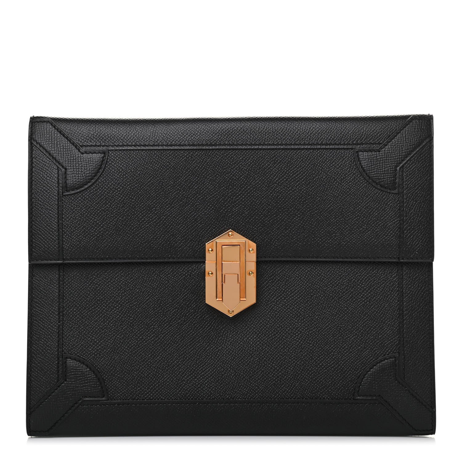 Hermes Epsom Fleche D'Or Clutch Black 1 of 9