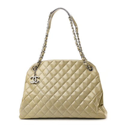 Chanel Patent Quilted Large Just Mademoiselle Bowling Bag Light Green 1 of 13
