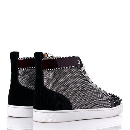Christian Louboutin Lame Lou Spikes Flat Sneakers 45 Antic Silver 4 of 12