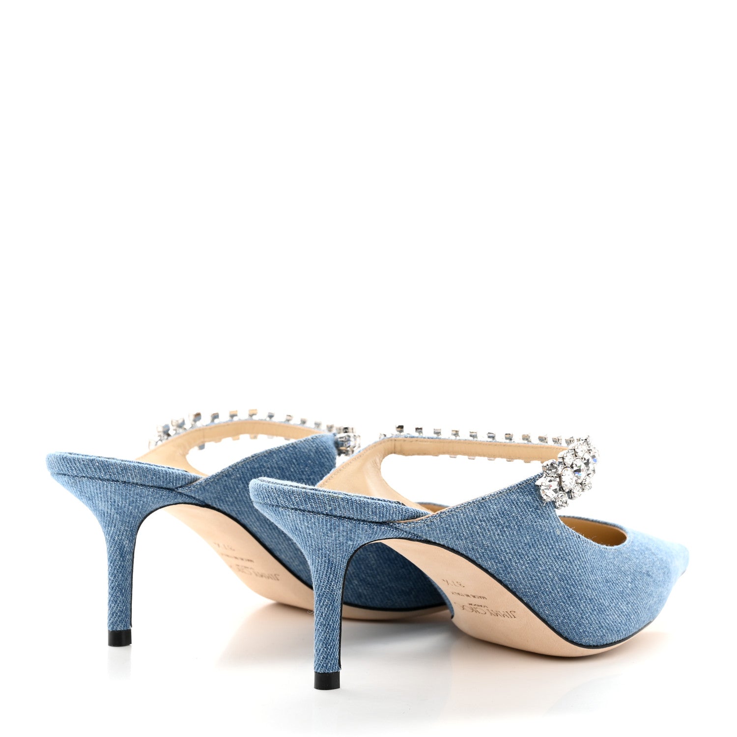 Jimmy Choo Denim Crystal Bing 65 Pumps 37.5 Blue 4 of 7
