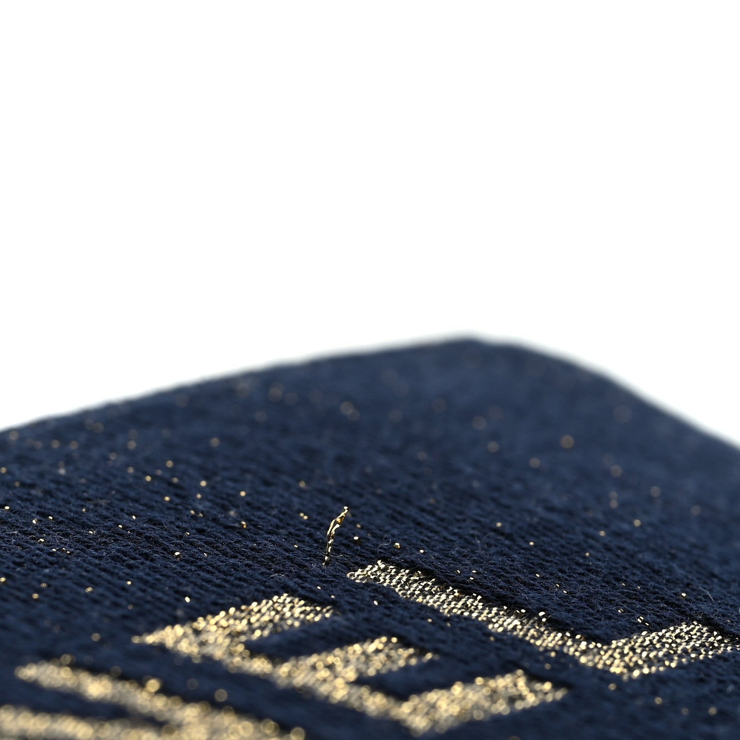 Chanel Lurex Canvas Medium Deauville Cosmetic Pouch Navy Blue Gold 11 of 11
