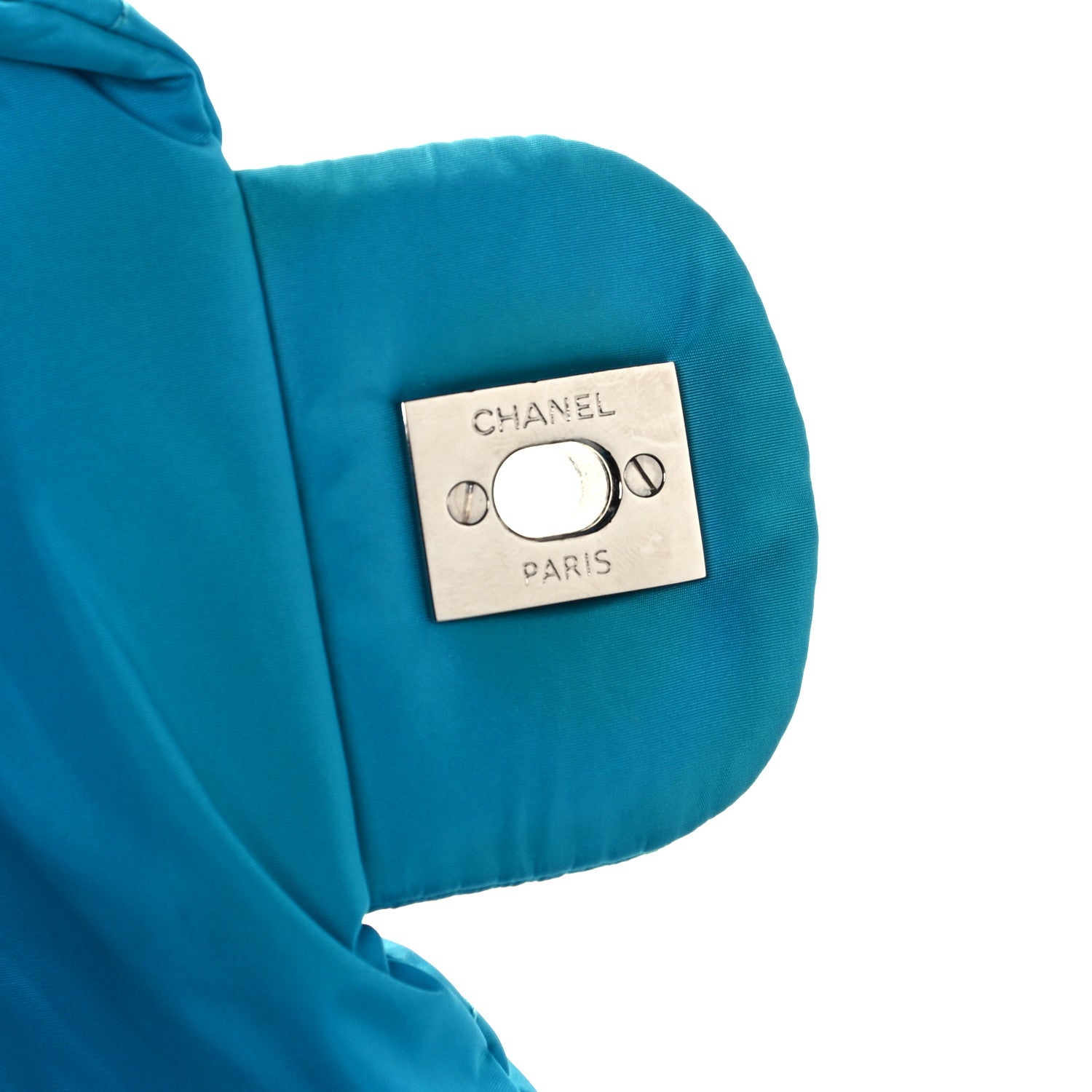 Chanel Nylon Vertical Quilted Jumbo Flap Turquoise 11 of 13