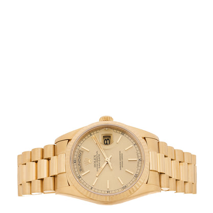 Rolex 18K Yellow Gold 36mm Oyster Perpetual Day-Date President Watch Champagne 18238 4 of 4