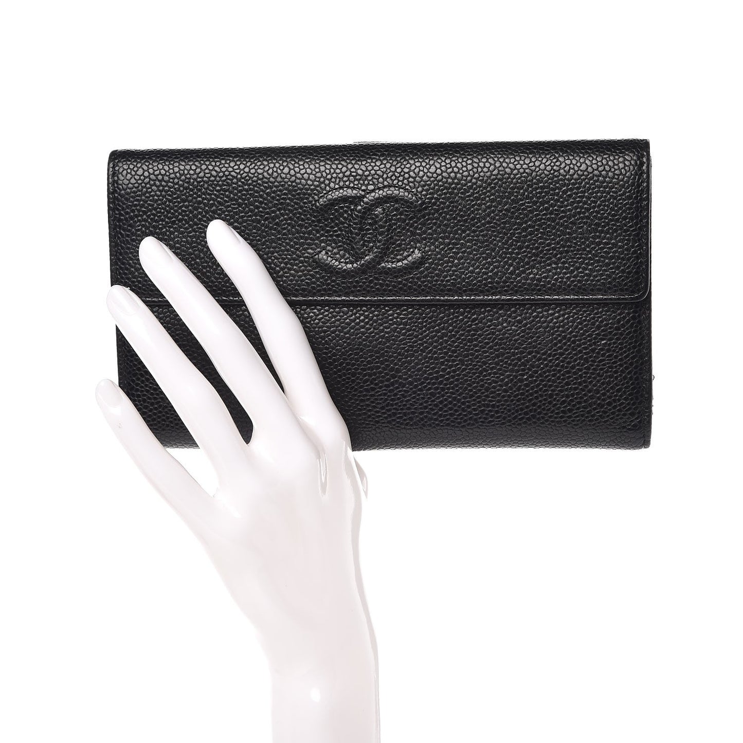 Caviar Timeless CC Flap Wallet Black