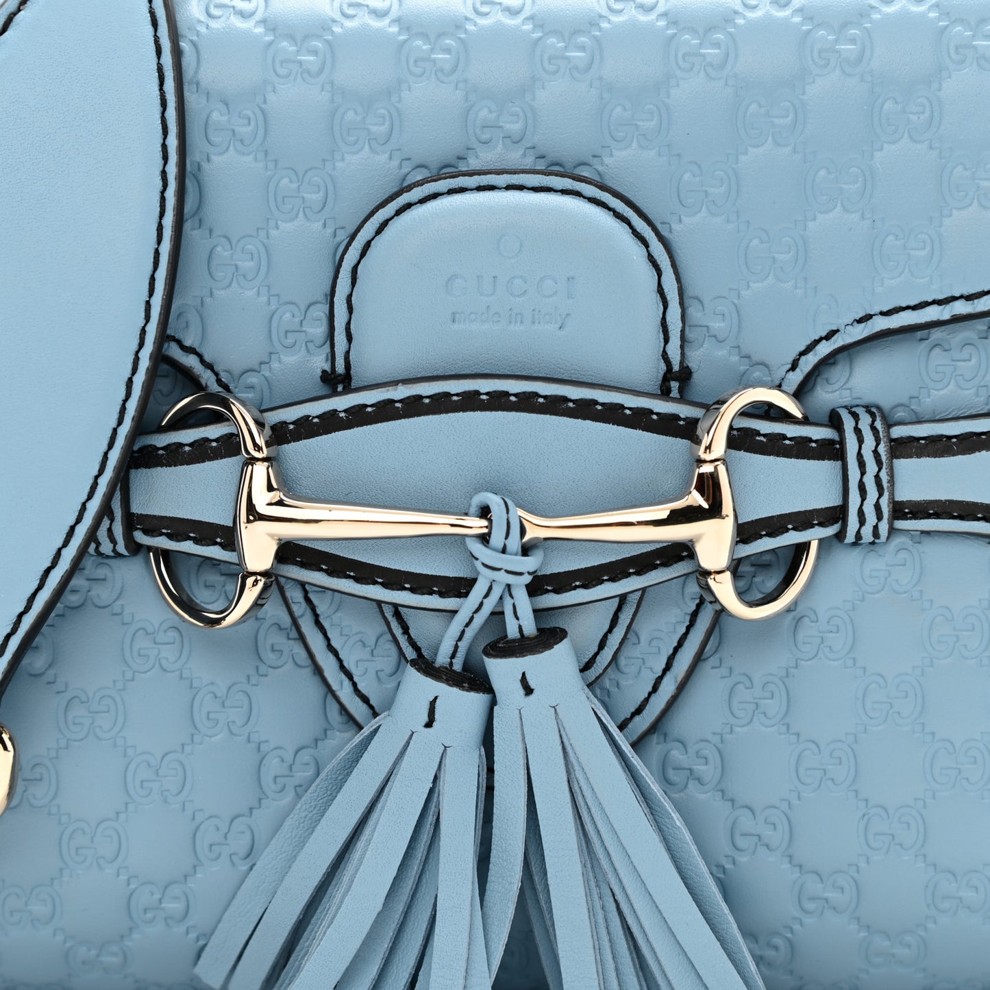 Soft Microguccissima Mini Emily Chain Shoulder Bag Mineral Blue