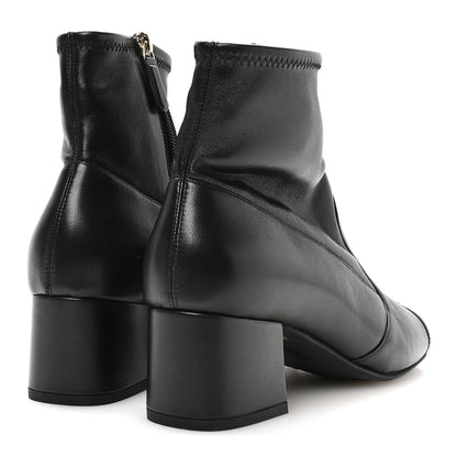 Chanel Stretch Lambskin Cap Toe CC Uniform Short Boots 38.5 Black 5 of 8