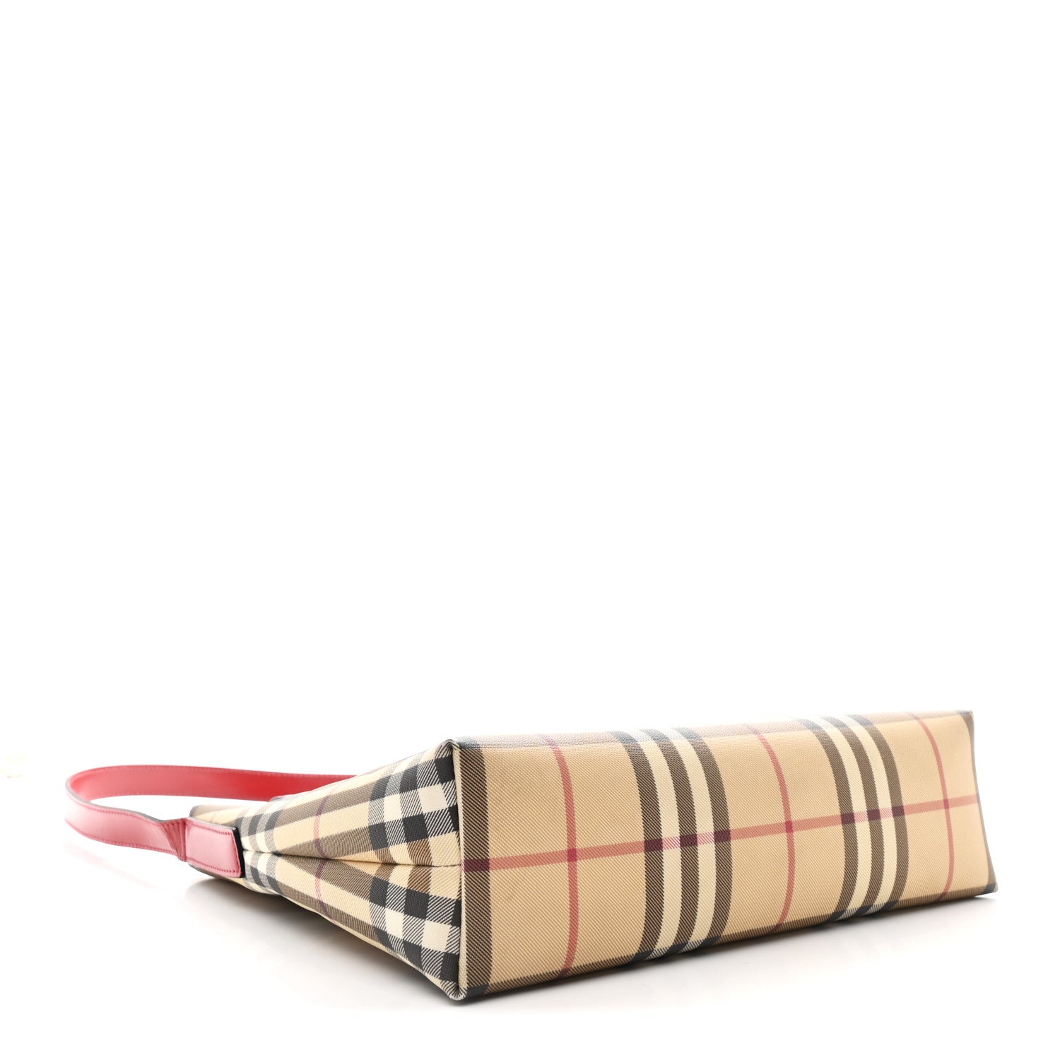 Burberry Calfskin Nova Check Flap Shoulder Bag Red 1818693