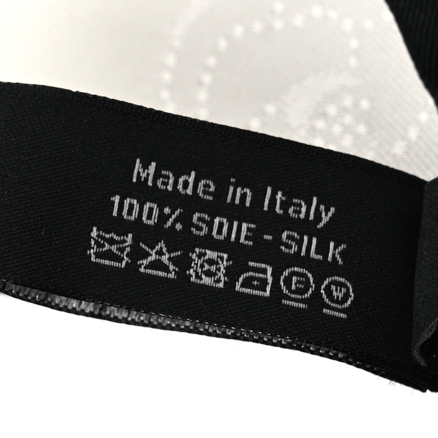 Silk CC Slim Camellia Bandeau Scarf Ecru Black