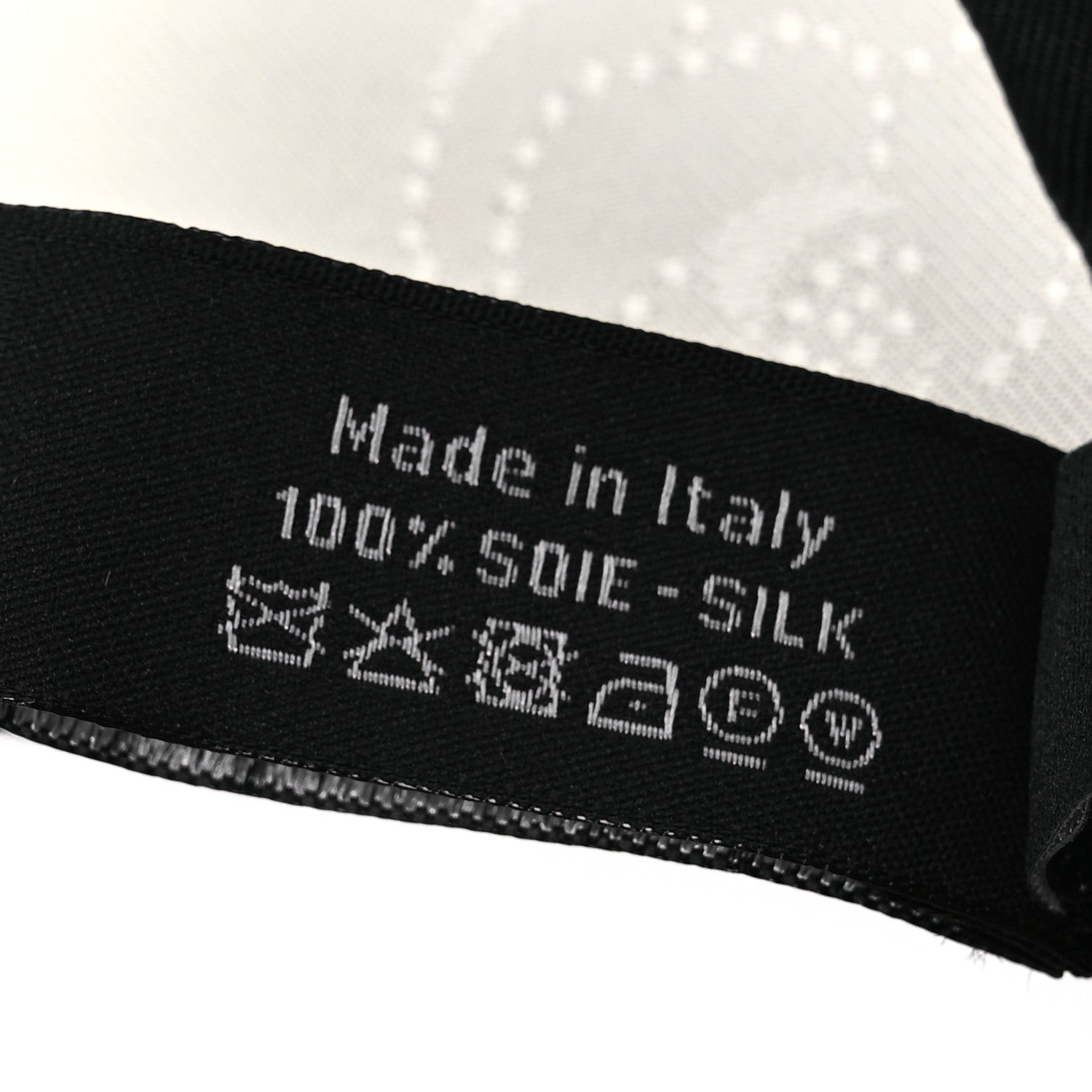 Chanel Silk CC Slim Camellia Bandeau Scarf Ecru Black 8 of 8