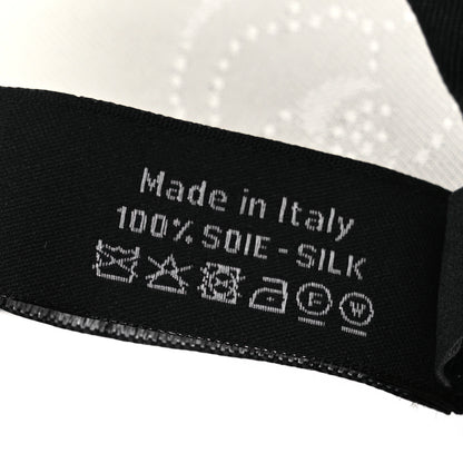 Chanel Silk CC Slim Camellia Bandeau Scarf Ecru Black 8 of 8