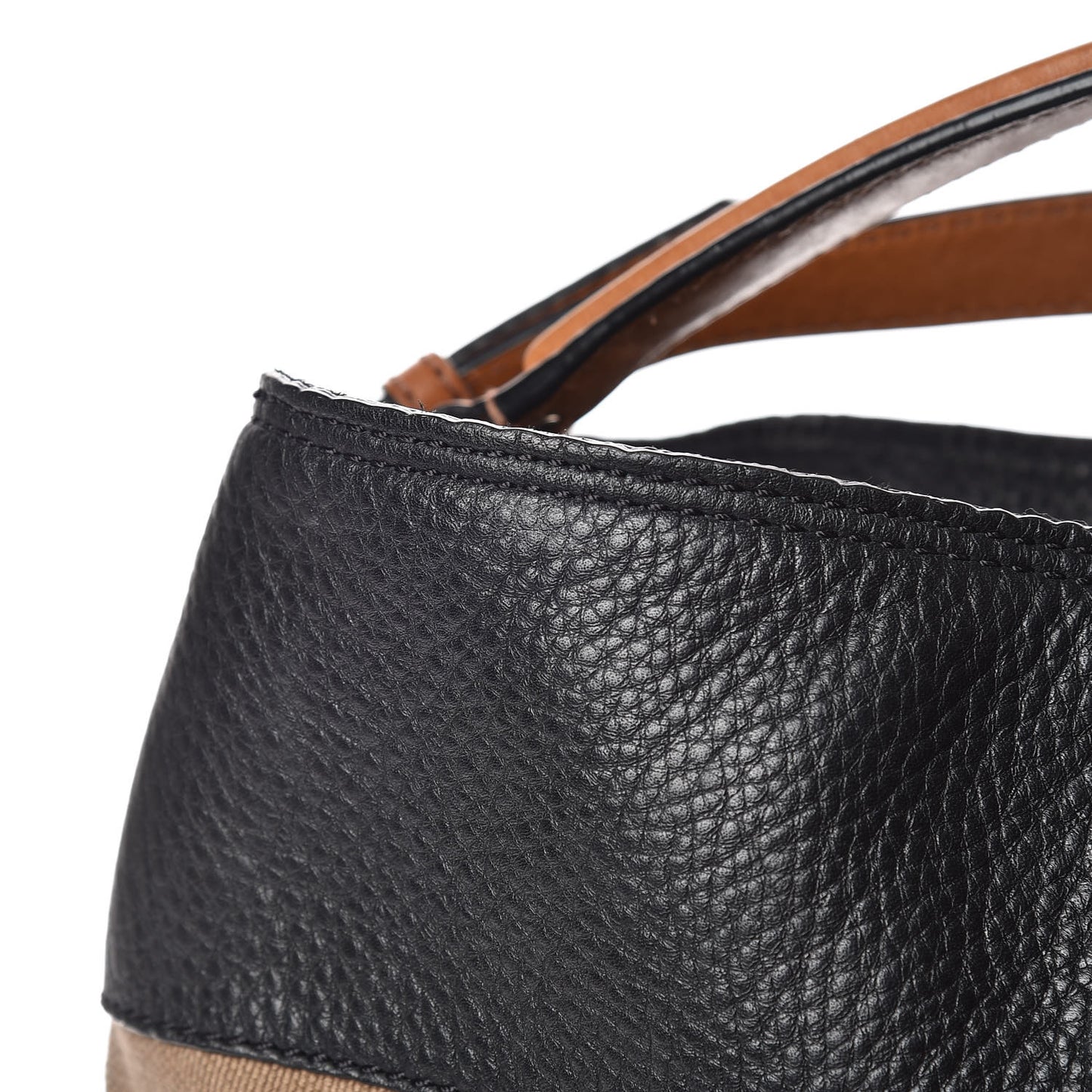Grainy Calfskin Canvas Mega Check Medium Ashby Tassel Hobo Black