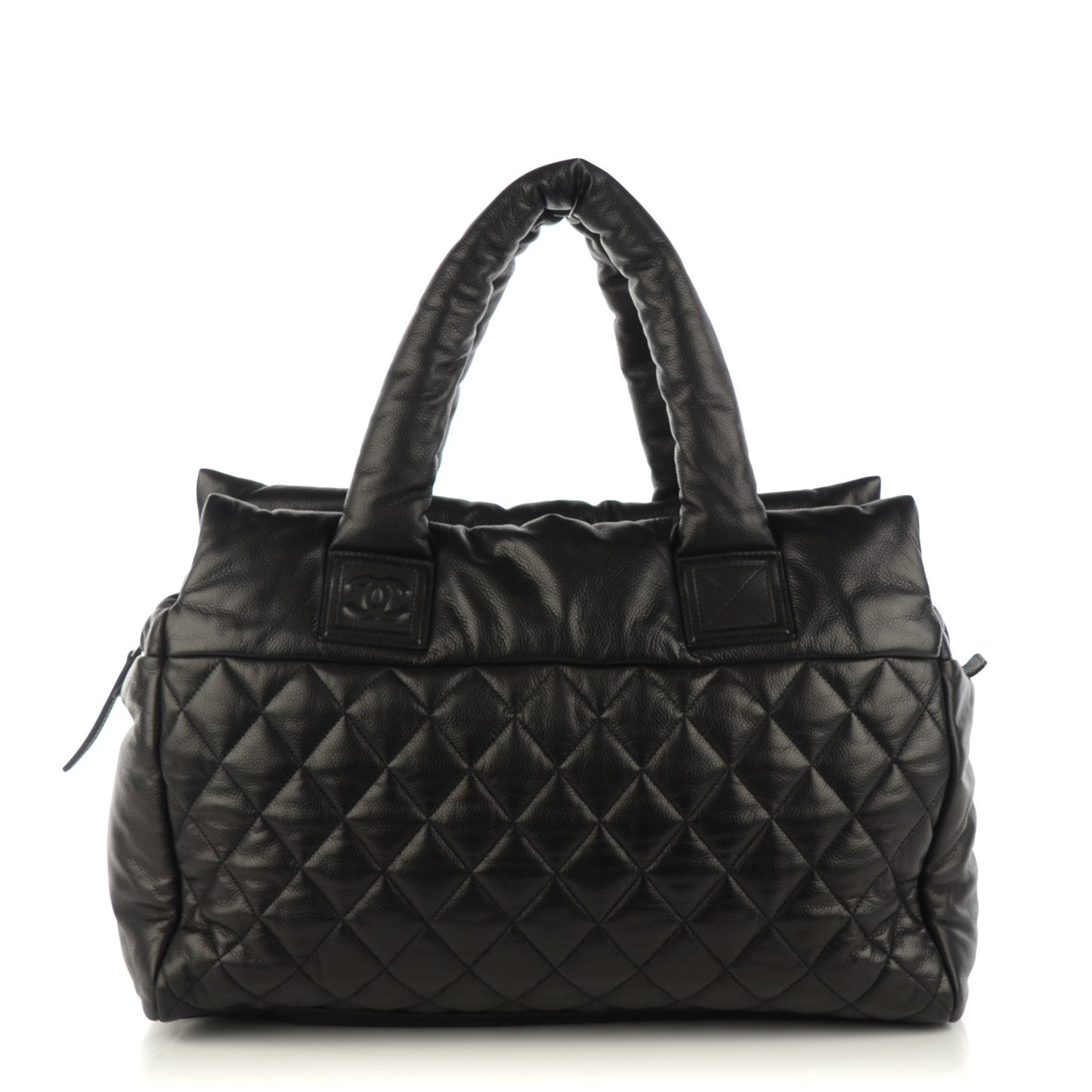 Caviar Quilted Large Coco Cocoon Tote Black
