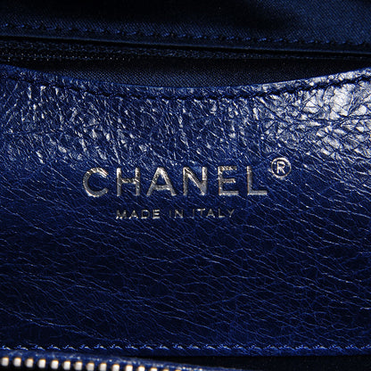 Chanel Glazed Calfskin XL on the Road Tote Dark Blue 6 of 7