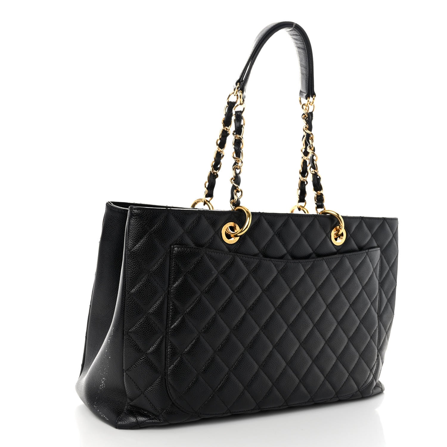 Chanel Caviar Quilted XL Grand Shopping Tote GST Black 3 of 10