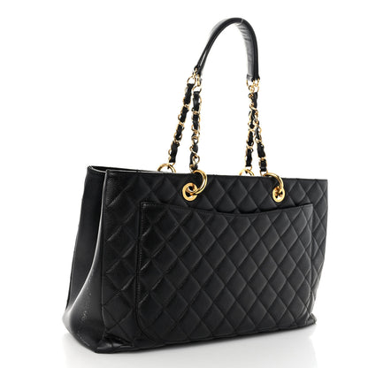 Chanel Caviar Quilted XL Grand Shopping Tote GST Black 3 of 10