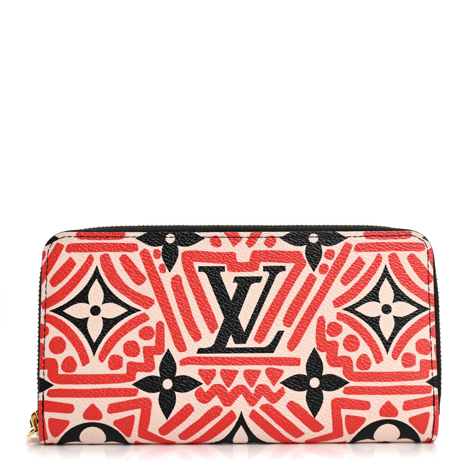 Louis Vuitton Monogram Giant Crafty Zippy Wallet Creme Rouge Black 1 of 7