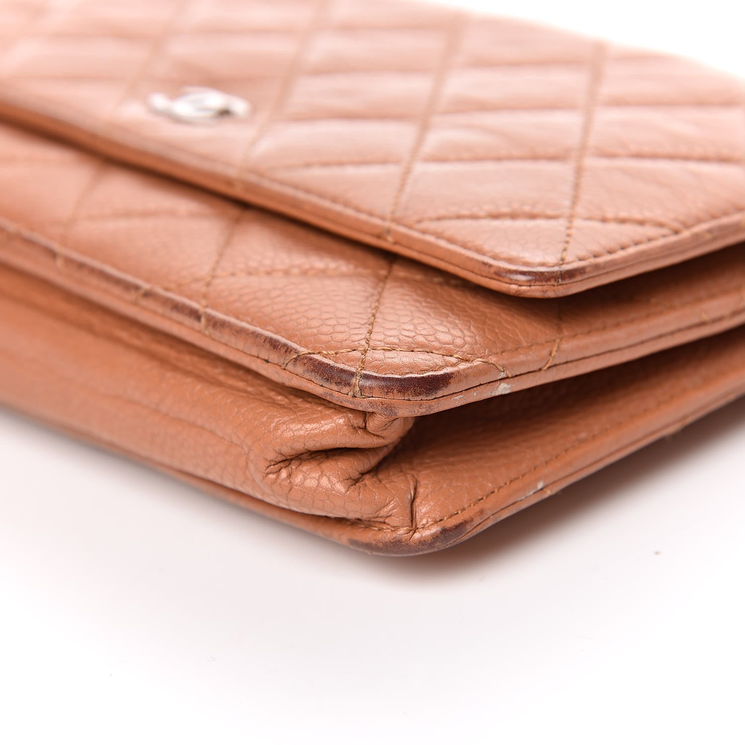 Chanel Caviar Quilted Wallet On Chain WOC Tan 10 of 23