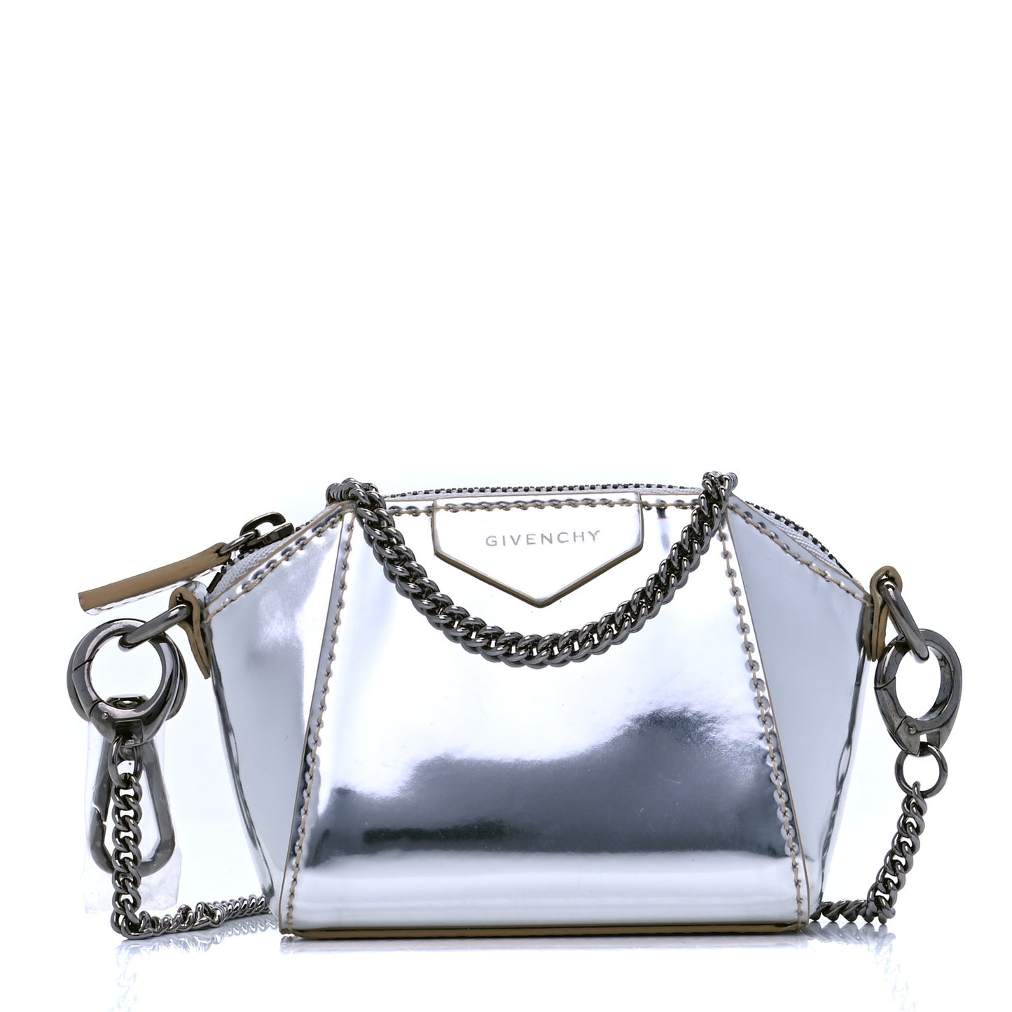 Metallic Calfskin Baby Antigona Silver