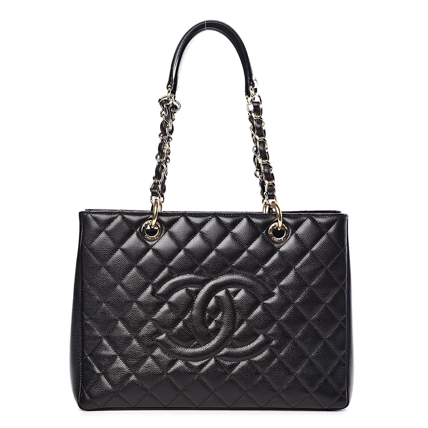 Caviar Quilted Grand Shopping Tote GST Black