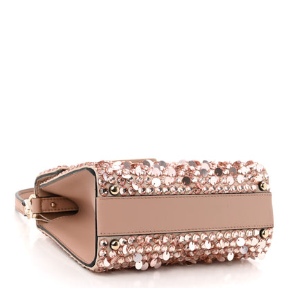 Valentino Garavani Sequin Crystal Embroidered Mini Vsling Top Handle Bag Light Peach Rose Mist 4 of 10